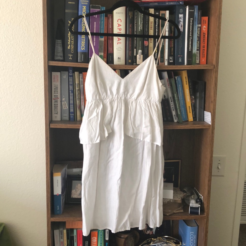 Mango white peplum summer dress